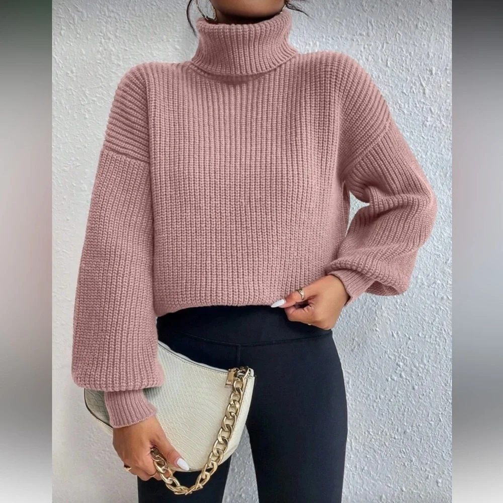 Pink Turtleneck Sweater